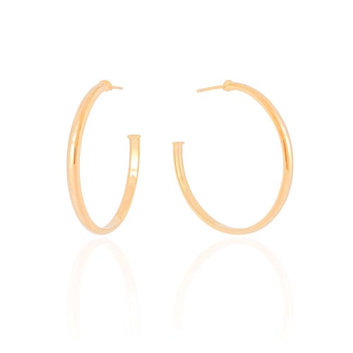 Brinco Argola Lisa 4.0 cm Banhado a Ouro 18K