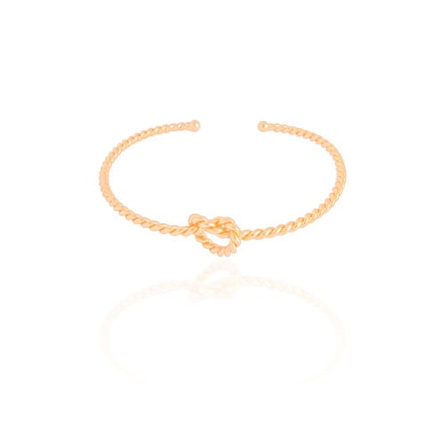 Bracelete Torcido Nó 9 mm Banhado a Ouro 18K