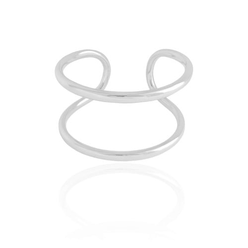 Bracelete Filetes Tubo Ródio Branco