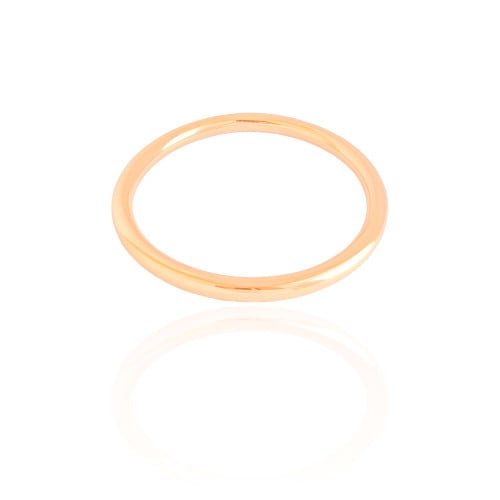 Bracelete Redondo Tubo Liso Fechado Banhado a Ouro 18K