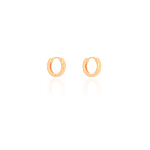 Brinco Argola Click Lisa 1.2 cm Banhado a Ouro 18K