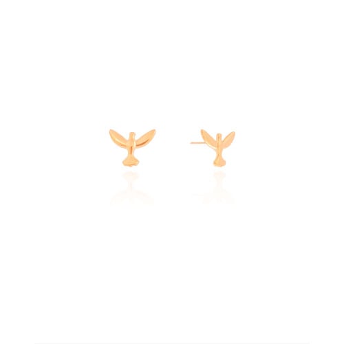 Brinco Espírito Santo Liso 1.0 cm Banhado a Ouro 18K