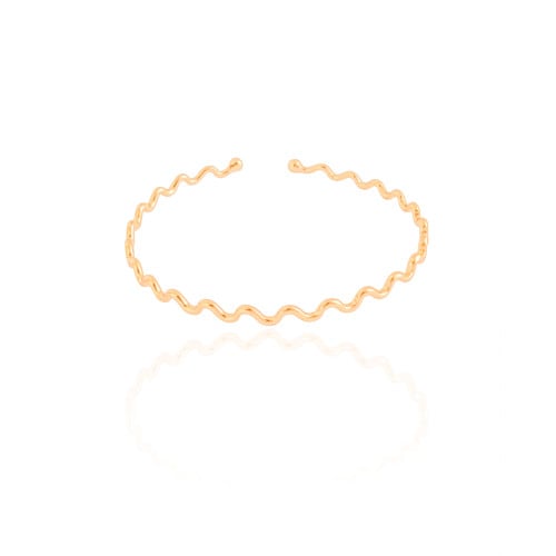 Bracelete Ondas 3 mm Banhado a Ouro 18K