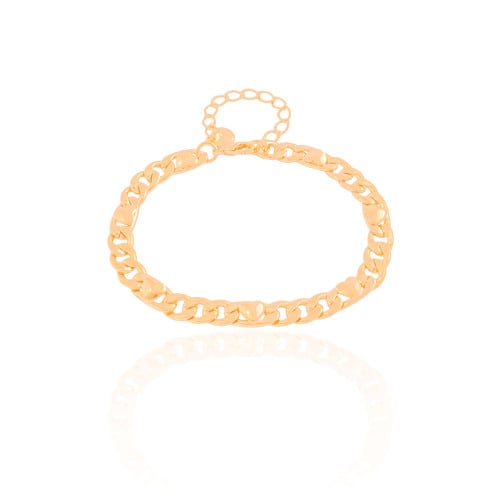 Pulseira Grumet Corações Lisos Banhado a Ouro 18K