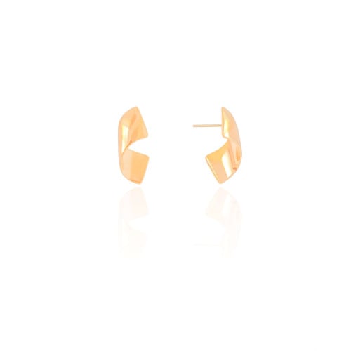 Brinco Curvo Liso 1.8 cm Banhado a Ouro 18K