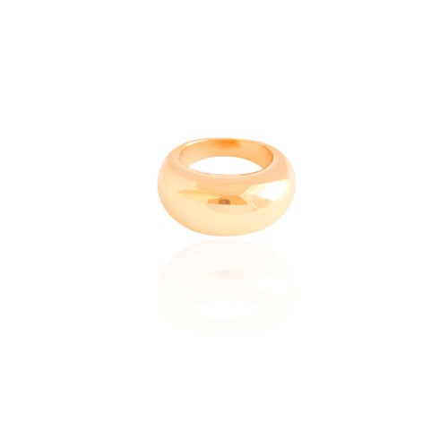 Anel Abaulado Liso Tamanho 18 Banhado a Ouro 18K