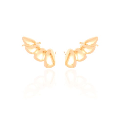 Ear Cuff Orgânico Liso 3.0 cm Banhado a Ouro 18K