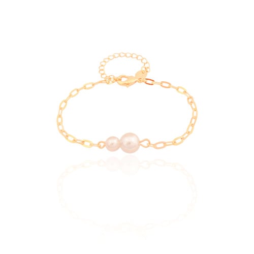Pulseira Elos Pérolas Banhado a Ouro 18K