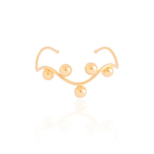 Bracelete Ondas Bolas Lisas Banhado a Ouro 18K