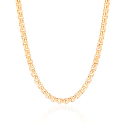 Choker Elos Quadrados 5 mm Banhado a Ouro 18K