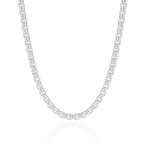 Choker Elos Quadrados 5 mm Ródio Branco