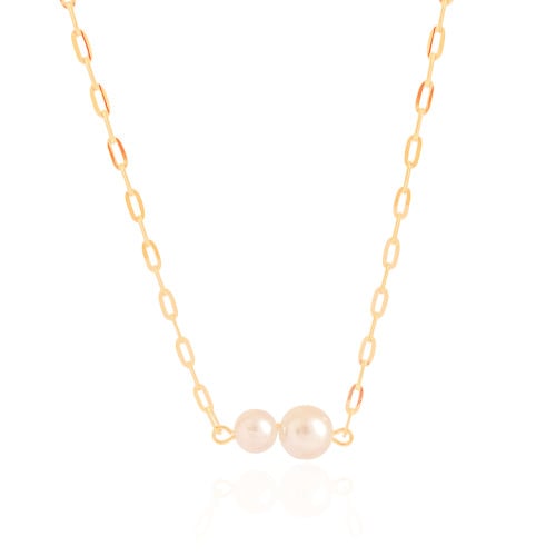 Choker Elos Pérolas Banhado a Ouro 18K