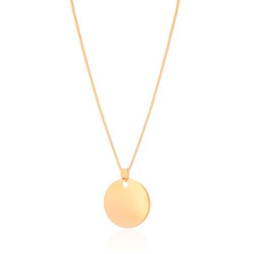 Gargantilha Veneziana Redondo Flat Liso Banhado a Ouro 18K - 45 cm