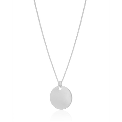 Gargantilha Veneziana Redondo Flat Liso Ródio Branco - 45 cm