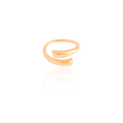 Anel Ajustável Liso Tamanho M Banhado a Ouro 18K