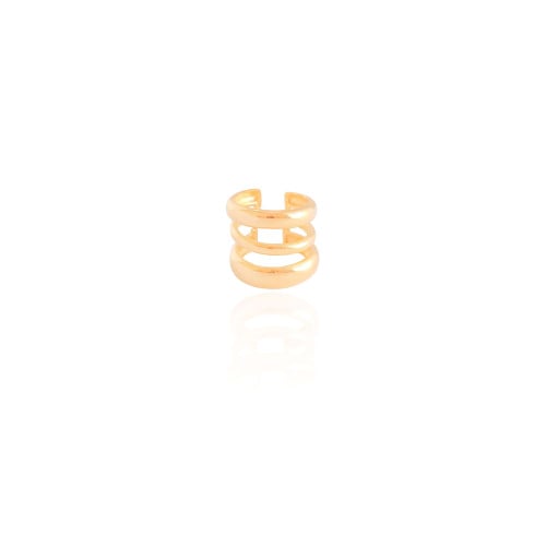 Piercing Três Filetes Lisos Banhado a Ouro 18K