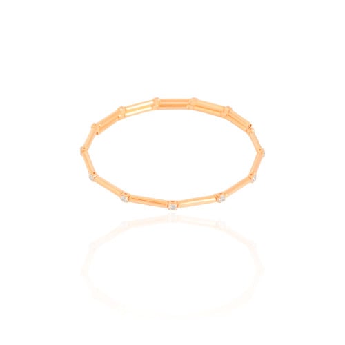 Bracelete Mola Canutilhos Pontos de Luz Cristal Banhado a Ouro 18K