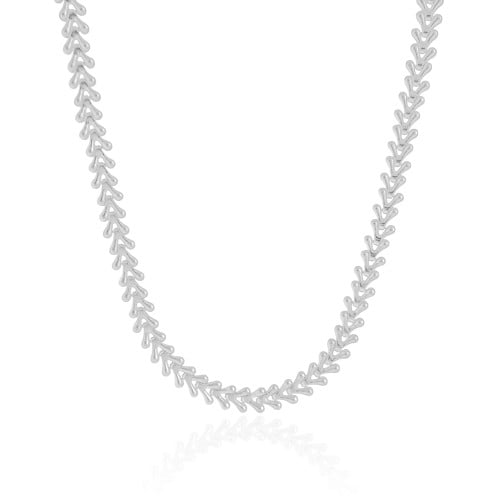 Choker Escamas 6 mm Ródio Branco