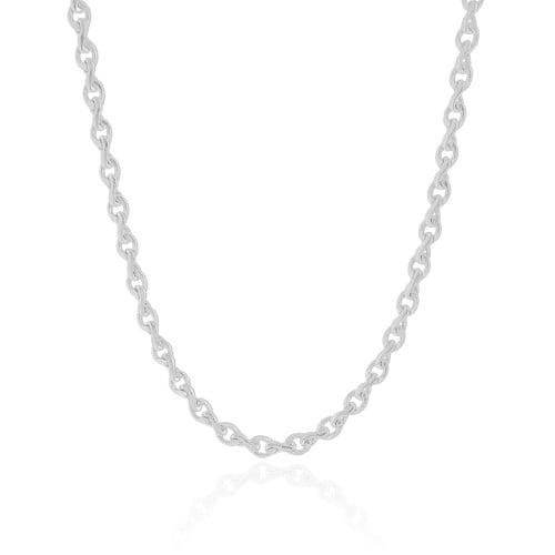 Choker Elos Torcidos 4 mm Ródio Branco