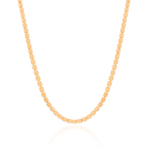 Choker Malha Quadrada 3 mm Banhado a Ouro 18K