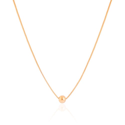 Choker Veneziana Bolinha Lisa 6 mm Banhado a Ouro 18K