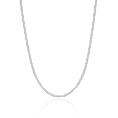 Choker Torcida Detalhada 2 mm Ródio Branco