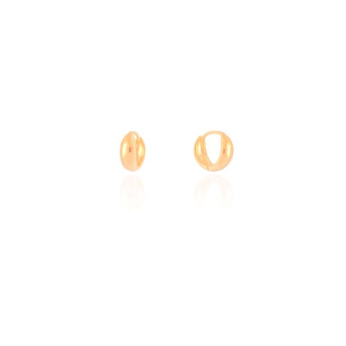 Brinco Argola Click Abaulada Lisa 1.1 cm Banhado a Ouro 18K