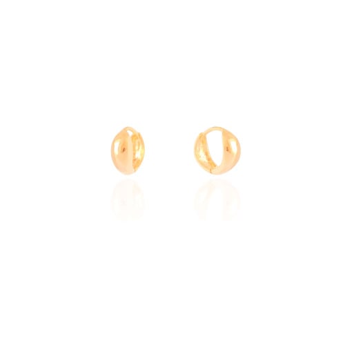 Brinco Argola Click Abaulada Lisa 1.2 cm Banhado a Ouro 18K