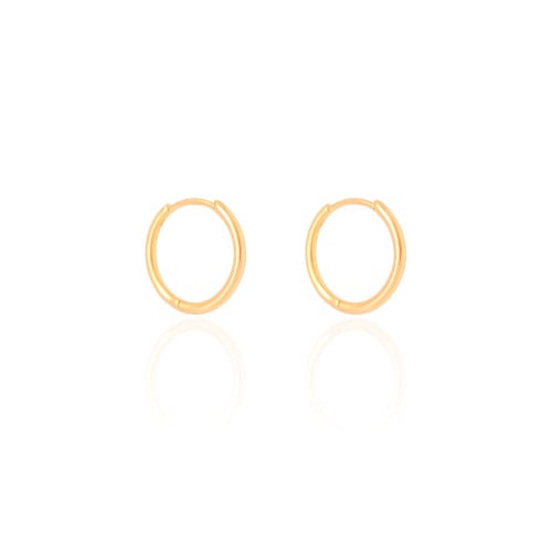 Brinco Argola Click Fio Liso 2.0 cm Banhado a Ouro 18K