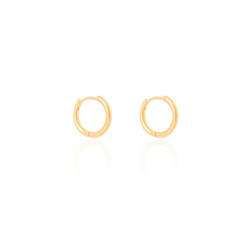 Brinco Argola Click Fio Liso 1.6 cm Banhado a Ouro 18K