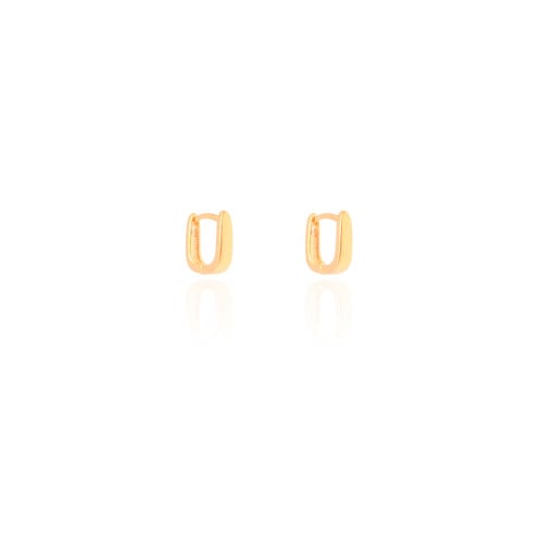 Brinco Argola Click Reta Lisa 1.0 cm Banhado a Ouro 18K