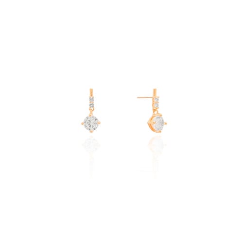 Brinco Palito Pontos de Luz Cristal 1.7 cm Banhado a Ouro 18K