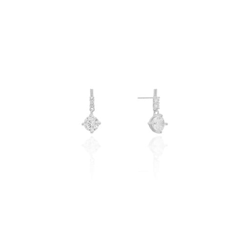 Brinco Palito Pontos de Luz Cristal 1.7 cm Ródio Branco