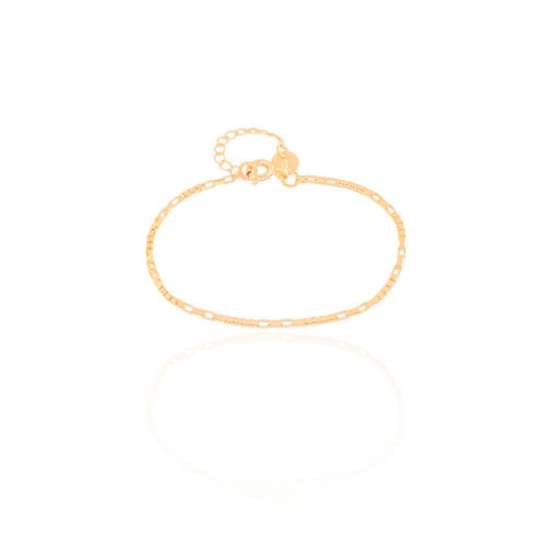 Pulseira Infantil Elos 2 mm Banhado a Ouro 18K