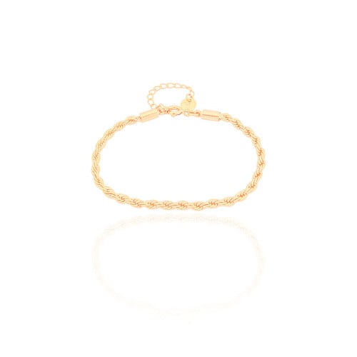 Pulseira Infantil Cordão Baiano 3 mm Banhado a Ouro 18K
