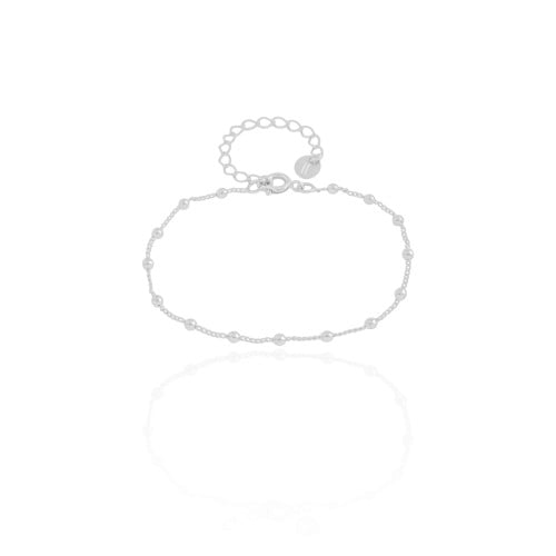 Pulseira Infantil Elos Bolinhas 2.5 mm Ródio Branco