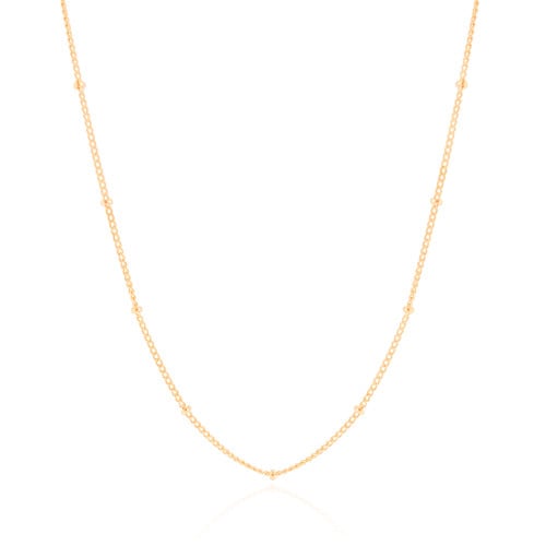 Gargantilha Infantil Grumet Bolinhas 2 mm Banhado a Ouro 18K - 32 cm
