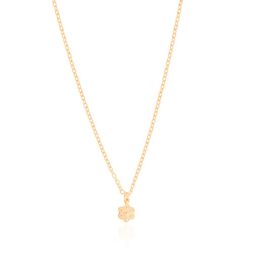 Gargantilha Infantil Elos Flor 6 mm Banhado a Ouro 18K - 35 cm