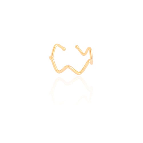 Anel Ajustável Zig Zag Tamanho G Banhado a Ouro 18K