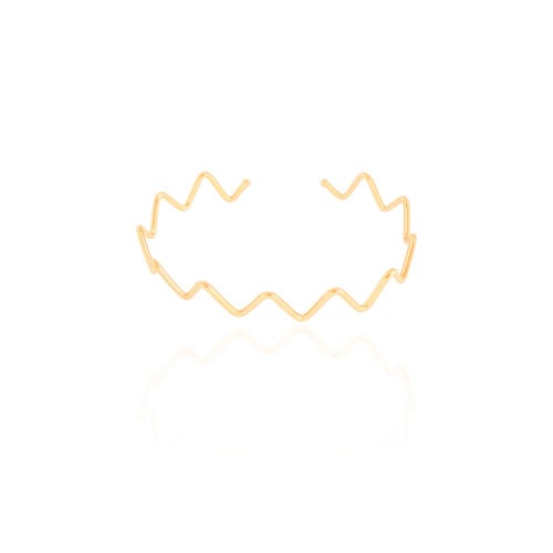 Bracelete Fio Zig Zag 2 mm Banhado a Ouro 18K