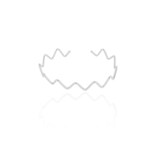 Bracelete Fio Zig Zag 2 mm Ródio Branco