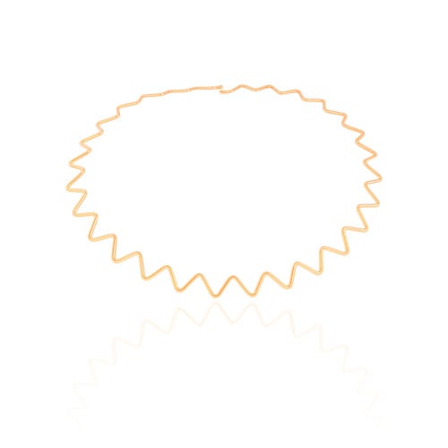 Aro Fio Zig Zag 2 mm Banhado a Ouro 18K - 35 cm