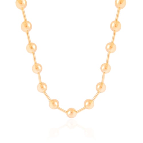 Choker Canutilhos Bolas Lisas Banhado a Ouro 18K