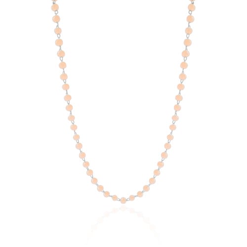 Choker Bolinhas Pêssego 3 mm Ródio Branco