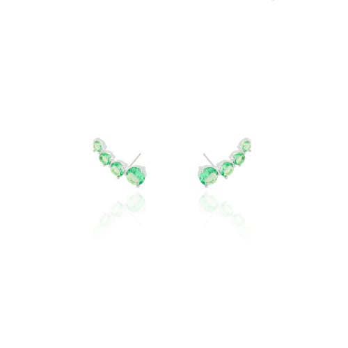 Ear Cuff Pontos de Luz Turmalina Ródio Branco
