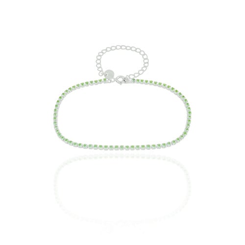 Pulseira Riviera Turmalina 2 mm Ródio Branco