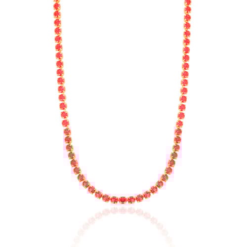 Choker Riviera Fuchsia 3 mm Banhado a Ouro 18K