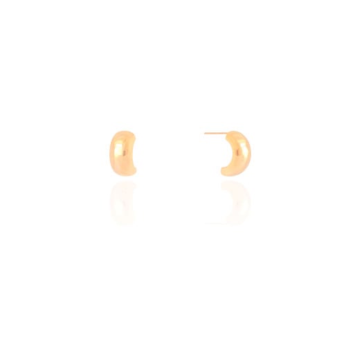 Brinco Meia Argola Lisa 1.2 cm Banhado a Ouro 18K