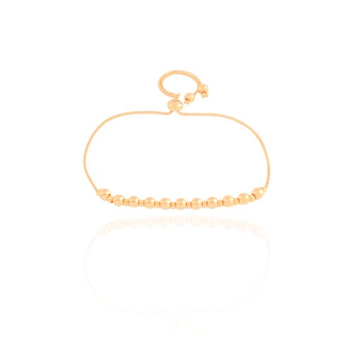 Pulseira Bolinhas Lisas Fecho Gravata Banhado a Ouro 18K