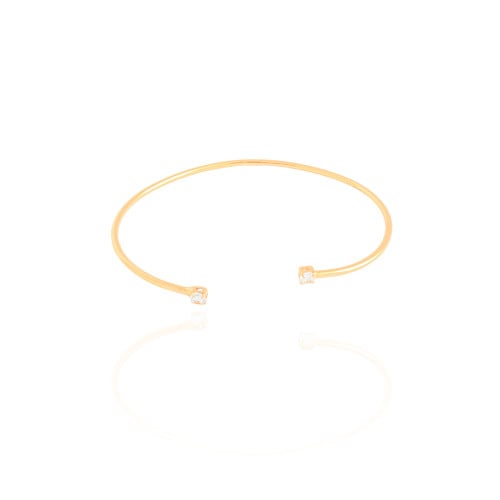 Bracelete Fio Pontos de Luz Cristal 3 mm Banhado a Ouro 18K